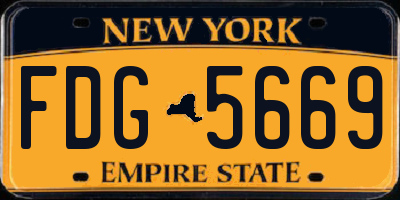 NY license plate FDG5669