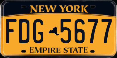 NY license plate FDG5677