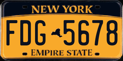 NY license plate FDG5678