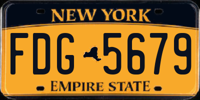 NY license plate FDG5679
