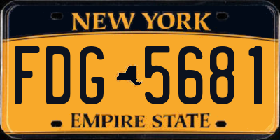 NY license plate FDG5681