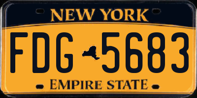 NY license plate FDG5683