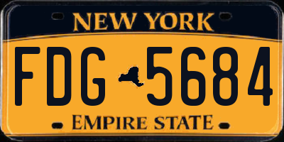 NY license plate FDG5684