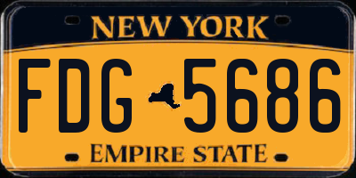 NY license plate FDG5686