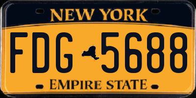 NY license plate FDG5688