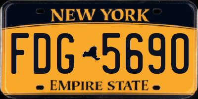 NY license plate FDG5690