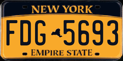 NY license plate FDG5693