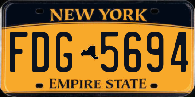 NY license plate FDG5694