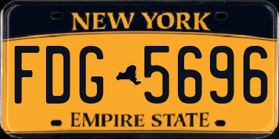 NY license plate FDG5696
