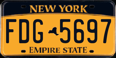 NY license plate FDG5697