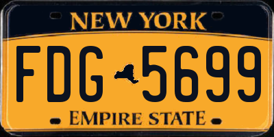 NY license plate FDG5699