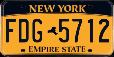 NY license plate FDG5712