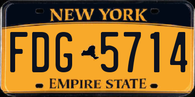 NY license plate FDG5714