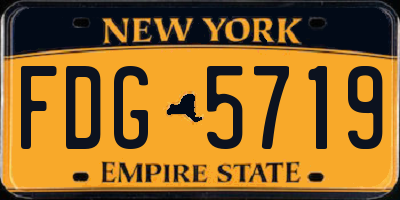 NY license plate FDG5719