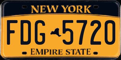 NY license plate FDG5720