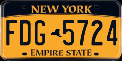 NY license plate FDG5724