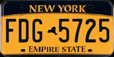 NY license plate FDG5725