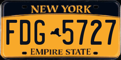 NY license plate FDG5727