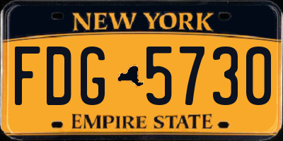 NY license plate FDG5730
