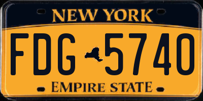 NY license plate FDG5740