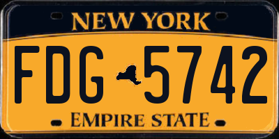 NY license plate FDG5742