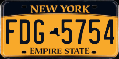 NY license plate FDG5754