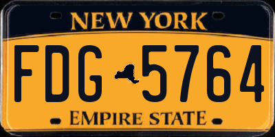 NY license plate FDG5764