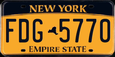 NY license plate FDG5770