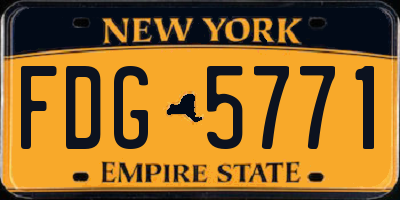NY license plate FDG5771