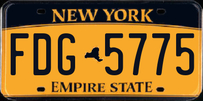 NY license plate FDG5775