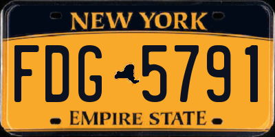 NY license plate FDG5791