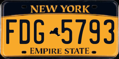 NY license plate FDG5793