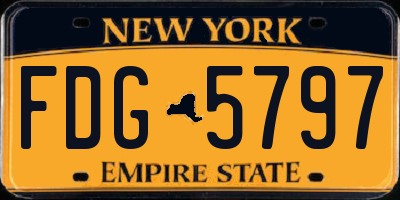 NY license plate FDG5797