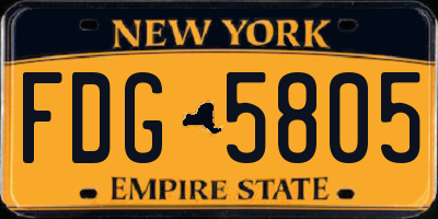 NY license plate FDG5805
