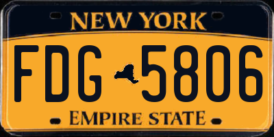 NY license plate FDG5806