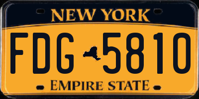NY license plate FDG5810