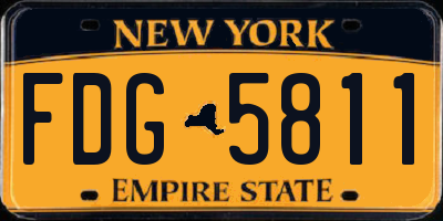 NY license plate FDG5811