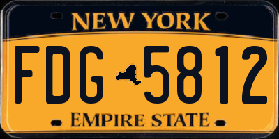 NY license plate FDG5812