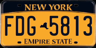 NY license plate FDG5813