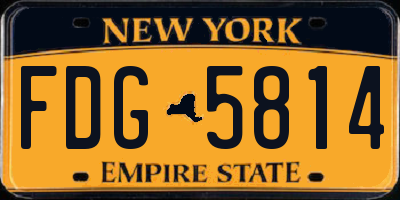 NY license plate FDG5814