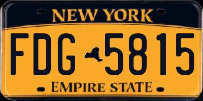 NY license plate FDG5815