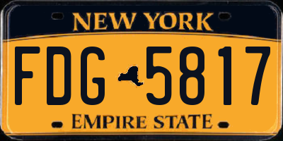 NY license plate FDG5817