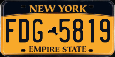 NY license plate FDG5819