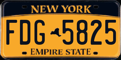 NY license plate FDG5825