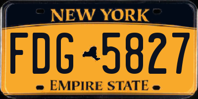 NY license plate FDG5827