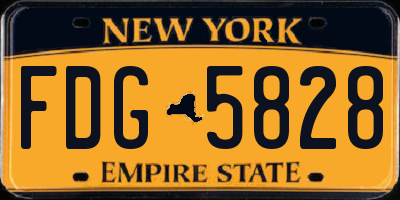 NY license plate FDG5828