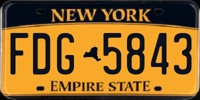 NY license plate FDG5843
