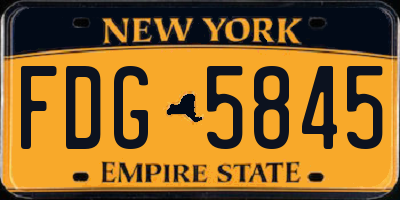 NY license plate FDG5845