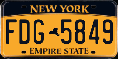 NY license plate FDG5849