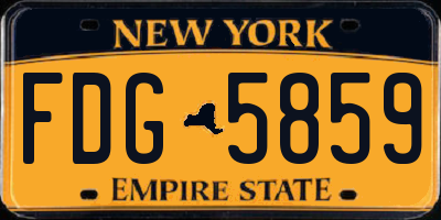 NY license plate FDG5859